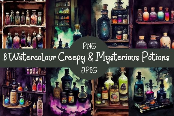 8 Creepy Mysterious Watercolor Potions: Illustrations That Add Mood to Digital Content