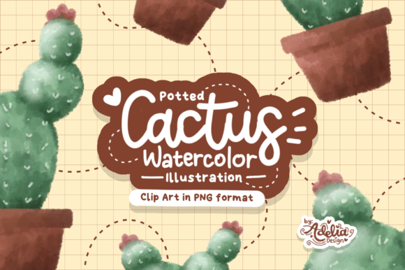 Cactus Plant Watercolor Illustration: A Versatile Design Asset for Local Branding