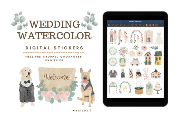 Elegant Wedding Watercolor Illustrations for Creative Sellers