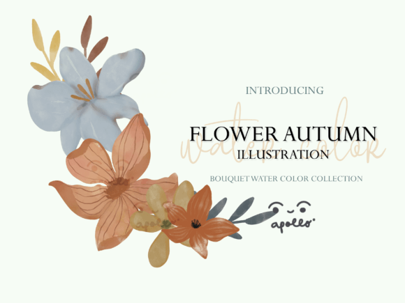 Flower Autumn Bouquet Watercolor SET02: Elegant Illustrations for Seasonal Digital Products