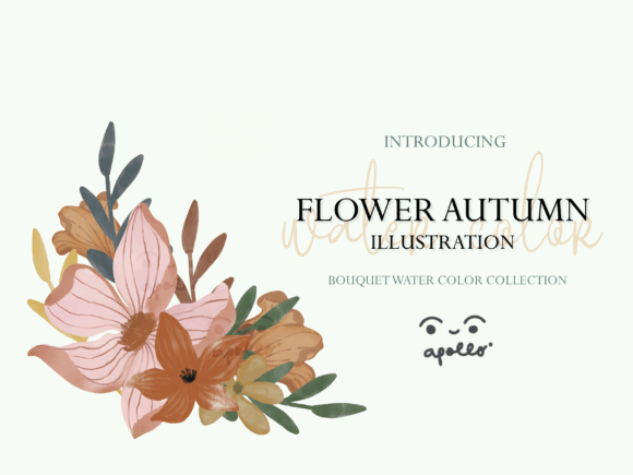 Flower Autumn Bouquet Watercolor SET03: A Seasonal Illustrations Touch for Local Branding