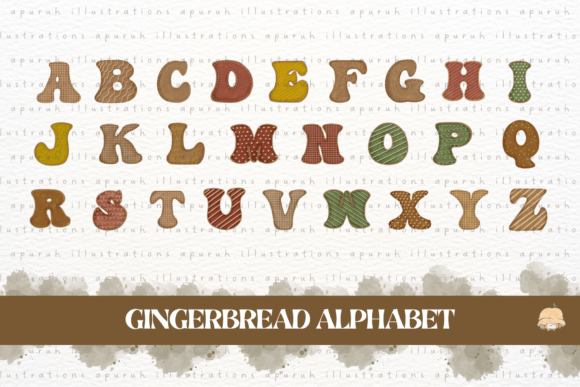 Gingerbread Alphabet Letters Watercolor: Festive Illustrations for Handmade Crafters