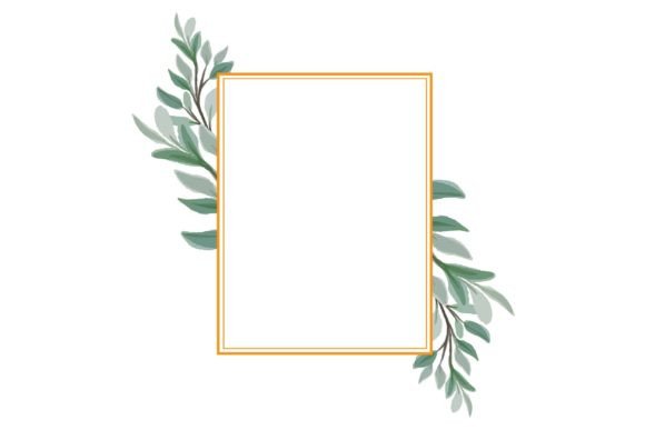Green Leaves Watercolor Frame Illustrations for Real-World Design Projects