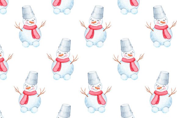 h1Watercolor Snowman Seamless Pattern for Crafting & Illustrationsh1