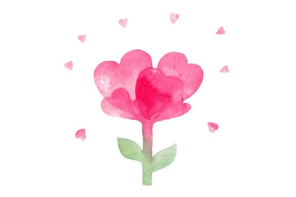 Heart Flower Watercolor: A Versatile Illustration for Crafters & Etsy Sellers