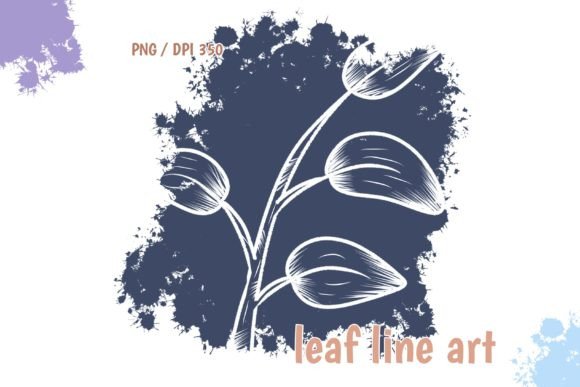 Sketch of Leaves on a Watercolor Spill – A Versatile Illustration for Crafters & Handmade Sellers