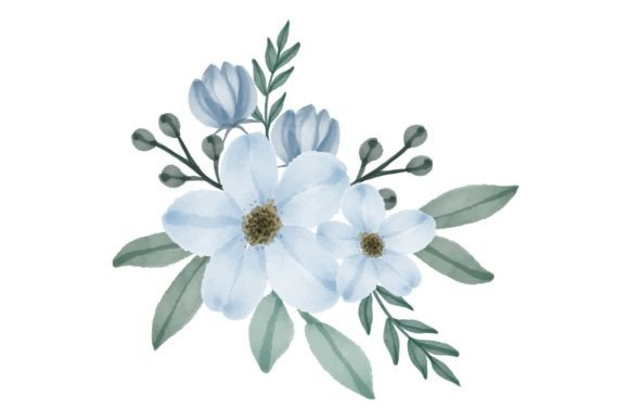 Soft Blue Watercolor Floral Frame: A Fresh Editorial Illustration for Bloggers and Digital Publishers