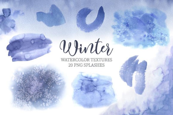 Watercolor Blue Winter Textures Clipart Review