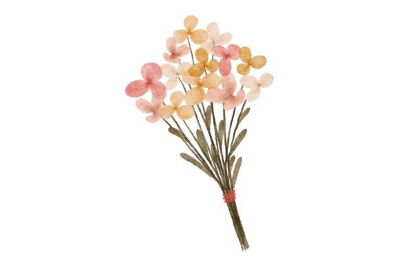 Watercolor Cute Flower Hand Bouquet: A Soft, Organic Touch for Local Branding