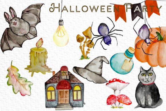 Watercolor Halloween Party Decorations