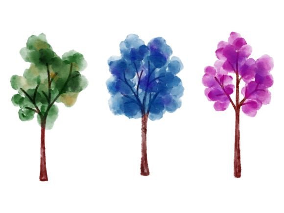 Watercolor Tree Element: A Versatile Illustration for Digital Sellers