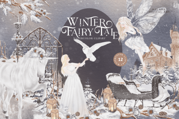 Watercolor Winter Fairy Tale Clipart Review for Real Embroidery Use